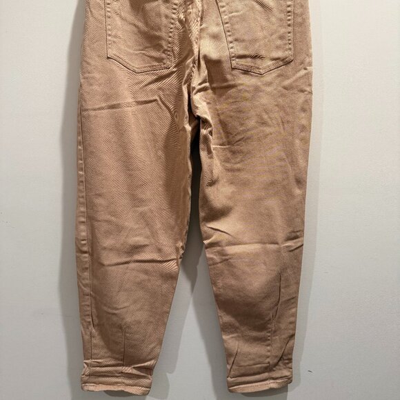 H&M Divided High Waisted Ankle Length Mom Loose Fit Twill Pants in Beige size 10 - Picture 2 of 3